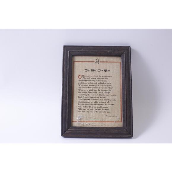 1970s The Man Who Wins, Poem, Detroit Free Press, Print, Framed, Wall Hanging - Picture 1 of 5